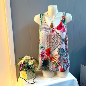 Johnny Was Rayon Floral Tank